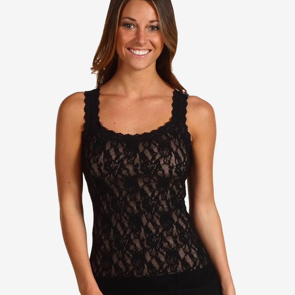 Hanky Panky Womens Lace Black Camisole Size Small